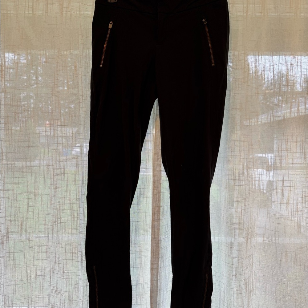 Athleta Black Activewear Pants size 2 Brooklyn Lined Jogger Zipper
